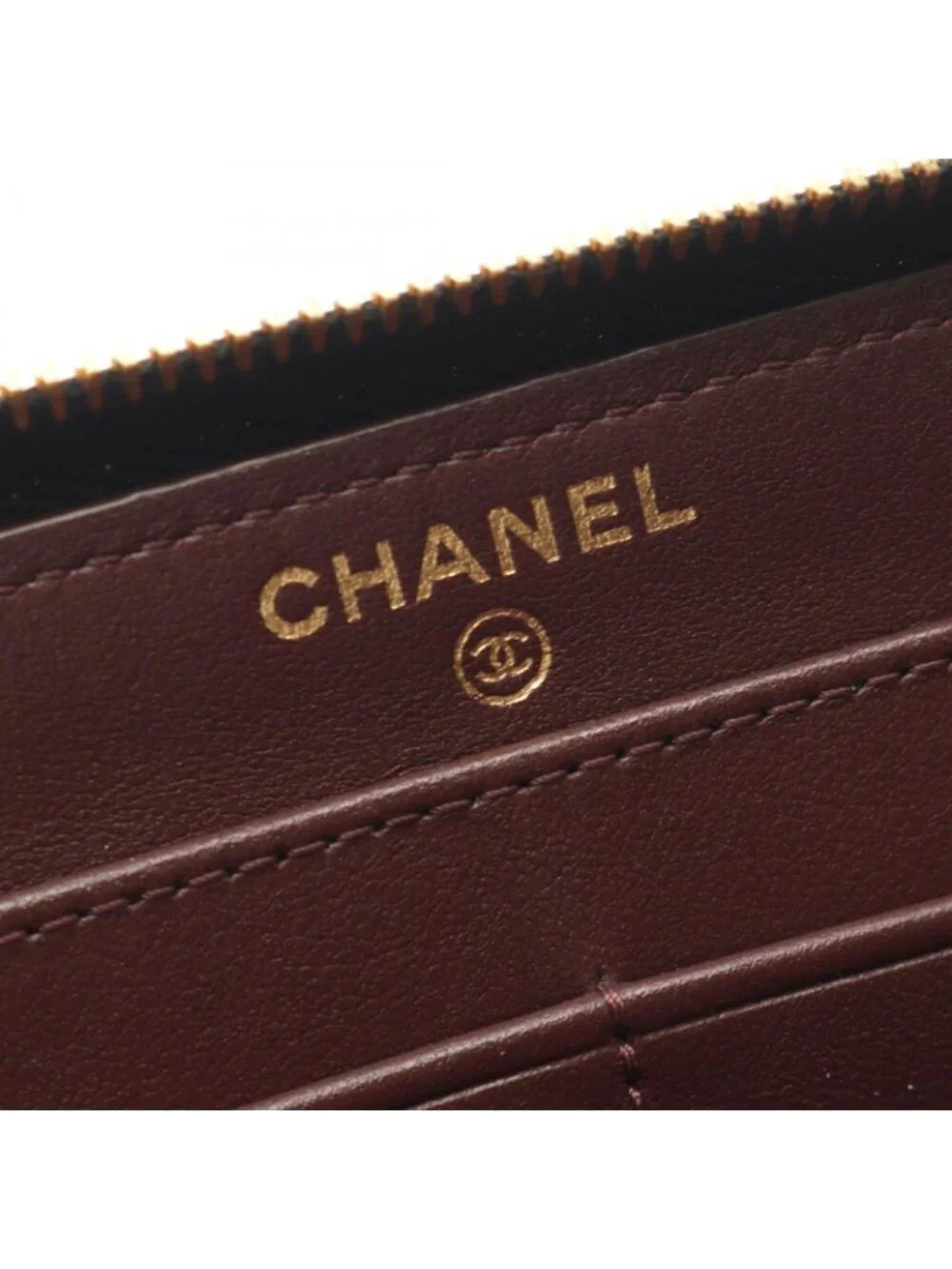 Chanel Round Wallet Classic Long Zip Quilted Black Caviar Leather